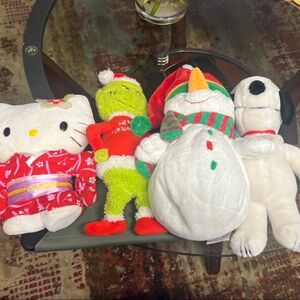 Plush Toy Bundle with Hello Kitty and Grinch